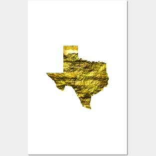 Texas Gold Map Posters and Art